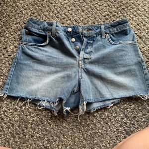Topshop light wash “Ashley” shorts